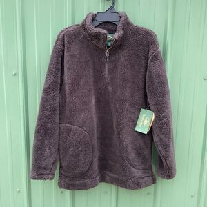 StillWater Supply Co. Soft Faux Fur Pull Over Quarter Zip Jacket Coat Size L